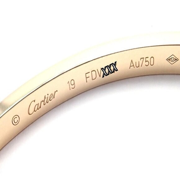 Cartier Love 18k Yellow Gold 10 Diamond Small Model Bangle Bracelet Sz 19 Cert. - Picture 5 of 11